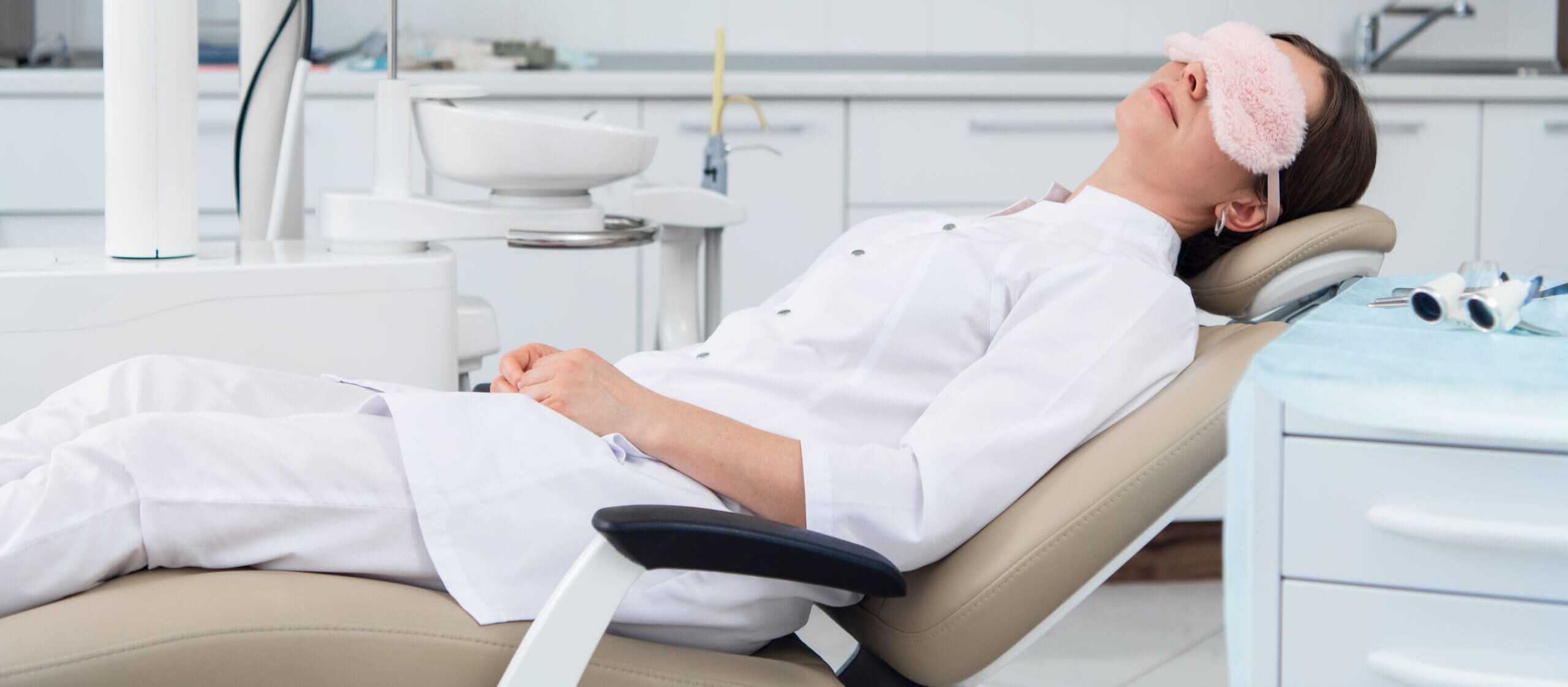 Patient relaxed during sedation dentistry visit